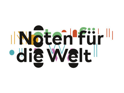 Schriftzug "Noten für die Welt"